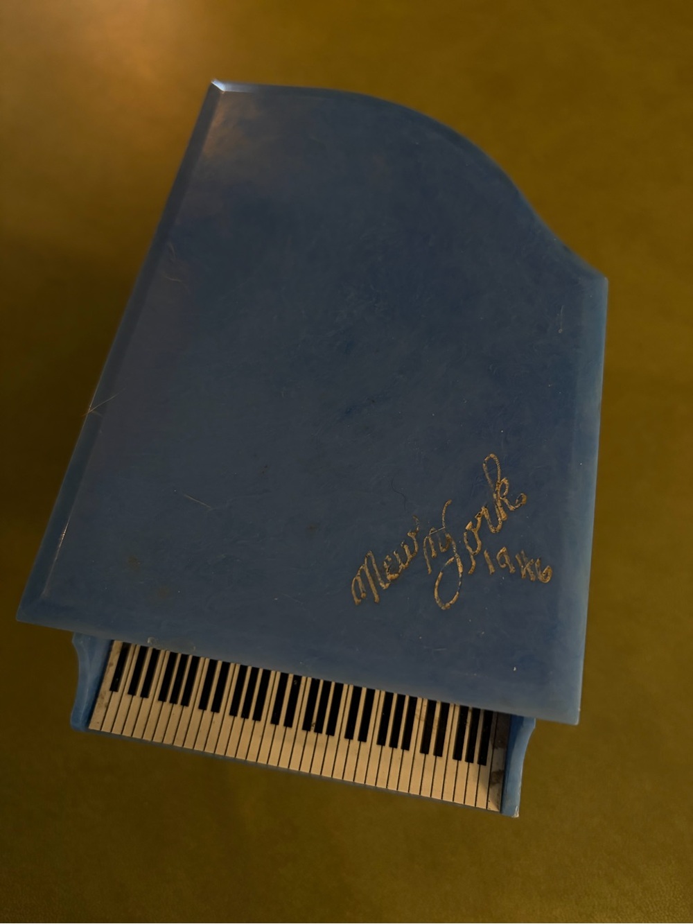 Blue Novelty Grand Piano Trinket Box - new york 1946!!!!